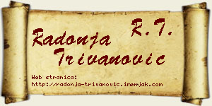 Radonja Trivanović vizit kartica